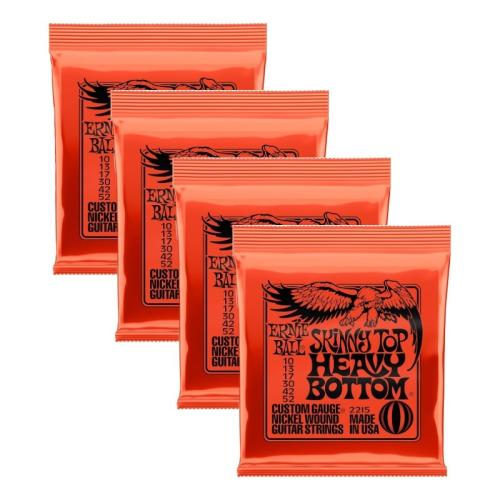 ERNIE BALL Skinny Top Heavy Bottom Slinky Nickel Wound Electric Guitar Strings 10-52 Gauge [2215]【4PACK】
