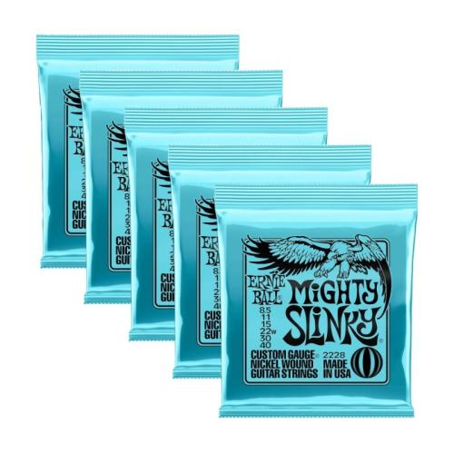 ERNIE BALL Mighty Slinky Nickel Wound Electric Guitar Strings 8.5-40 Gauge [2228]【5PACK】