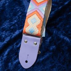 tsundrum_chan ダイヤジャカードギターストラップ ベージュ×パープル