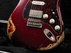 XOTiC XSC-2 Ash/Rose Heavy Aged ~Dark Candy Apple Red Over 3-Tone Sunburst~_7