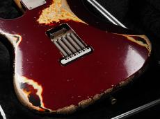 XOTiC XSC-2 Ash/Rose Heavy Aged ~Dark Candy Apple Red Over 3-Tone Sunburst~_13