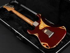 XOTiC XSC-2 Ash/Rose Heavy Aged ~Dark Candy Apple Red Over 3-Tone Sunburst~_14