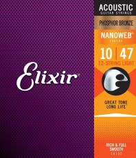 Elixir NANOWEB PHOSPHOR BRONZE 12-Strings LIGHT  #16152【10-47/アコースティックギター弦/12弦用】