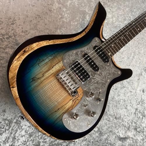 Astrum Guitars Aries Metal SSH Piezo -Natural to Blue Burst-