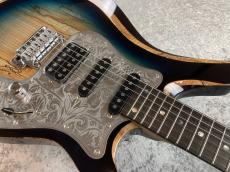 Astrum Guitars Aries Metal SSH Piezo -Natural to Blue Burst-_5