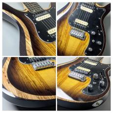 Astrum Guitars Aries HH Piezo Spalted -Sunburst- 【Piezo搭載】_3
