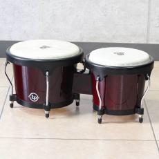 LP LPA601 LP Aspire Wood Bongos Black Hardware Red Wood Finish