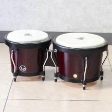 LP LPA601 LP Aspire Wood Bongos Black Hardware Red Wood Finish_2