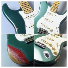 Fender Custom Shop Limited Edition Fat '64 Stratocaster Relic -Aged Sherwood Green Metallic over Red Sparkle-_3