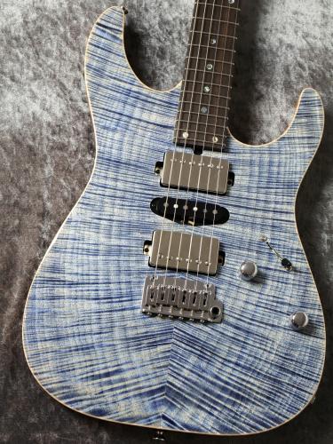 T's Custom Order DST-Pro24 HSH 5A Exotic Maple Top/H.Mahogany Faded Denim #033279 【選定激杢トップ】