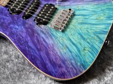 T's Custom Order DST-Pro24 HSH 5A Waterfall Burl Maple/Ash Aqua Violet Breath #033256 【選定激杢トップ】_4