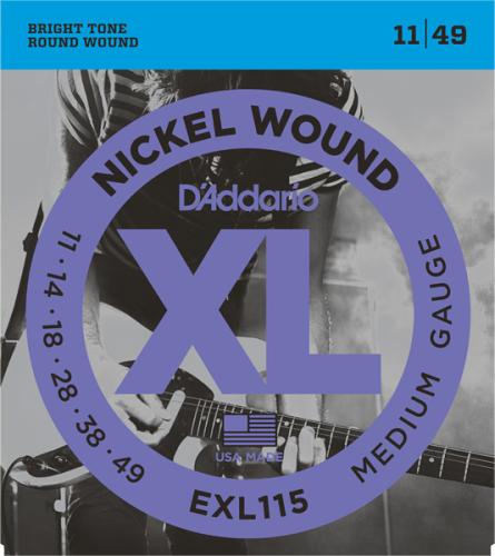 D'addario XL NICKEL EXL115 Medium Blues / Jazz Rock【11-49/エレキギター弦】