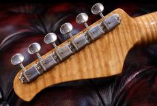 XOTiC XSC-2 5A Grade Flame Maple Neck Light Aged ~Vintage Sonic Blue~ #4179_8