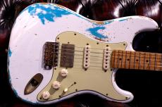 XOTiC XSC-2 5A Grade Flame Maple Neck Heavy Aged ~Olympic White Over Seaform Green~ #4181