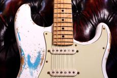 XOTiC XSC-2 5A Grade Flame Maple Neck Heavy Aged ~Olympic White Over Seaform Green~ #4181_5