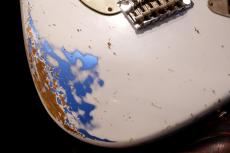XOTiC XSC-2 5A Grade Flame Maple Neck Heavy Aged ~Olympic White Over Lake Pracid Blue~ #4181_4