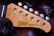 XOTiC XSC-2 5A Grade Flame Maple Neck Heavy Aged ~Olympic White Over Lake Pracid Blue~ #4181_6