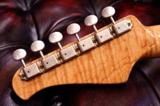 XOTiC XSC-2 5A Grade Flame Maple Neck Heavy Aged ~Olympic White Over Lake Pracid Blue~ #4181_9