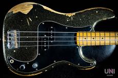 Fender Custom Shop J Signature Precision Bass Heavy Relic Black Gold Masterbuilt By Greg Fessler_2
