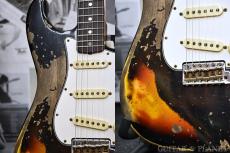 Fender Custom Shop Guitar Planet Exclusive 1965 Stratocaster Super Heavy Relic -Super Faded Aged Black over 3CS-_8