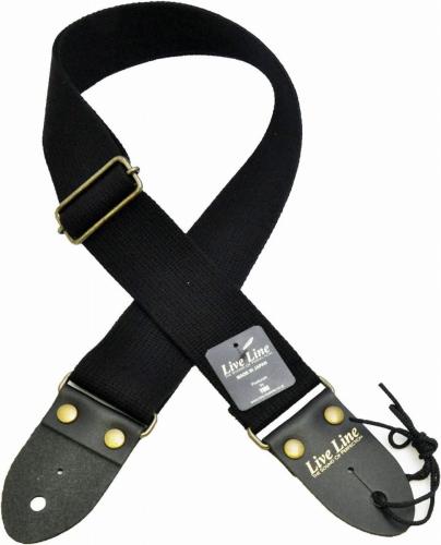 Live Line LS1800CBK ギターストラップ ブラック コットン 日本製 ハンドメイド