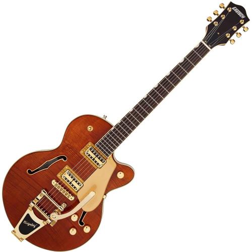 Gretsch Electromatic LTD Flame Okoume Broadkaster Jr. Single-Cut with Bigsby Roundup Orange Stain