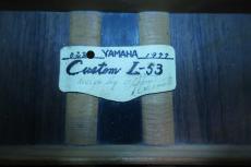 YAMAHA L-53 Custom / Original TM-50G Peg・Solid Ezo Spruce Top・Solid Jacaranda Side and Back :Center Ebony 3-Piece ・Head & Body & Rosette・Solid Bias Abalone Trim【With Yamaha Custom Hard Case】1977年製_16