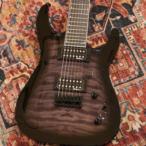 Jackson JS Series Dinky Arch Top JS22Q-7 DKA HT, Amaranth Fingerboard, Transparent Black Burst
