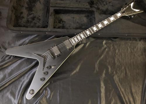 DEAN V Stealth Black Satin EMG