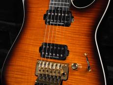 Jackson MJ Series Dinky DK Flame Maple Ebony Fingerboard ~Amber Burst~_5