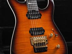 Jackson MJ Series Dinky DK Flame Maple Ebony Fingerboard ~Amber Burst~_6