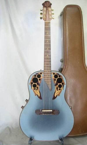 Ovation Super Adamas 1687-8 / Blue・Deep Bowl・Non Cutaway・Double Adamas Epaulet・Clear guard・Graphite Top・Lyrachord Side and Back・Wood knob・Stereo out 【With Original Brown Case】 1984年製