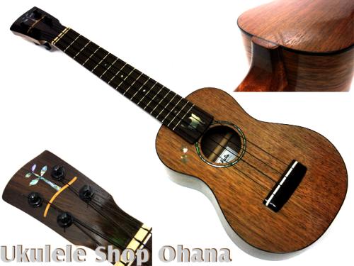 Chihale Works [6S-Wa] ソプラノロングネック ウォルナット 猫インレイ #00594