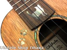 Chihale Works [6S-Wa] ソプラノロングネック ウォルナット 猫インレイ #00594_16