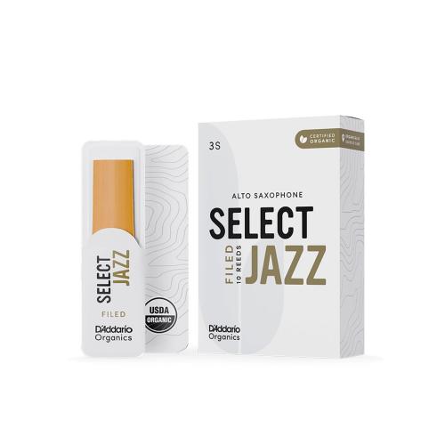 D'Addario Woodwinds/RICO ORGANIC SELECT JAZZ リード アルトサックス用 【ファイルド】 【硬さ:3S】 【10枚入り】オーガニック セ