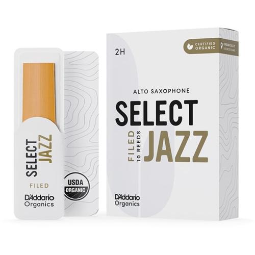 D'Addario Woodwinds/RICO ORGANIC SELECT JAZZ リード アルトサックス用 【ファイルド】 【硬さ:2H】 【10枚入り】オーガニック セ