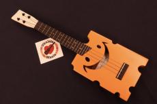 Cheezy Custom Solid Mahogany Orange "Cheese" Concert #5649_5