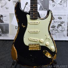 Fender Custom Shop MBS 1963 Stratocaster Heavy Relic with Gold Hardware! -Aged Black- by Austin MacNutt 2023USED!!