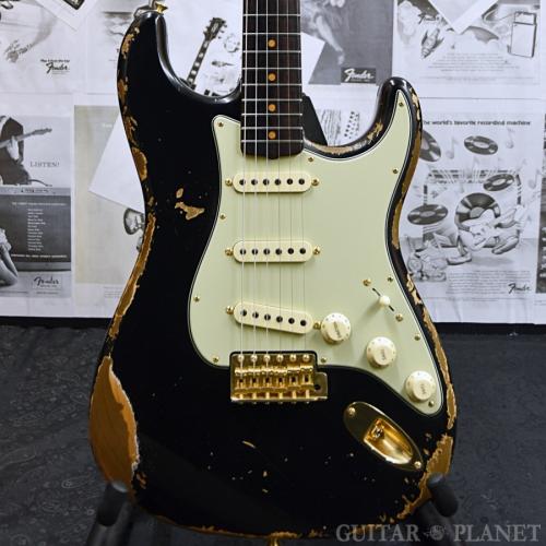 Fender Custom Shop MBS 1963 Stratocaster Heavy Relic with Gold Hardware! -Aged Black- by Austin MacNutt 2023USED!!