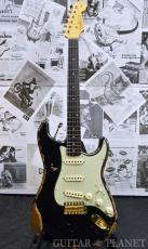 Fender Custom Shop MBS 1963 Stratocaster Heavy Relic with Gold Hardware! -Aged Black- by Austin MacNutt 2023USED!!_2