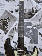 Fender Custom Shop MBS 1963 Stratocaster Heavy Relic with Gold Hardware! -Aged Black- by Austin MacNutt 2023USED!!_7