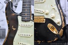Fender Custom Shop MBS 1963 Stratocaster Heavy Relic with Gold Hardware! -Aged Black- by Austin MacNutt 2023USED!!_8