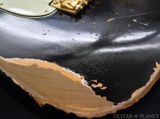 Fender Custom Shop MBS 1963 Stratocaster Heavy Relic with Gold Hardware! -Aged Black- by Austin MacNutt 2023USED!!_9