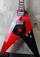 DEAN USA Custom Shop Michael Schenker Flying V Yin Yang / Black & Red Sparkle_2
