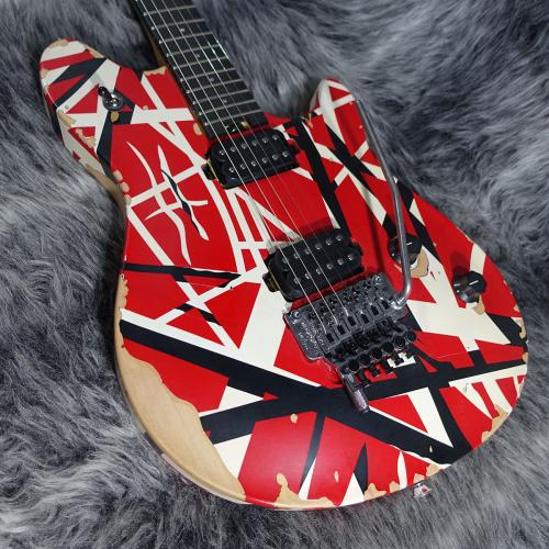 EVH Limited Edition Wolfgang Special Striped Series Red, Black and White, Aged