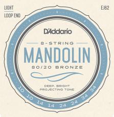 D'addario EJ62 80/20ブロンズ 10-34 ライト Mandolinフラットマンドリン弦