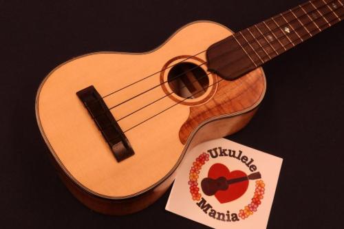 Tatsuya Mitsui [三井達也] Custom Spruce-top Curly Koa Long-neck Soprano Uklulele # 5655