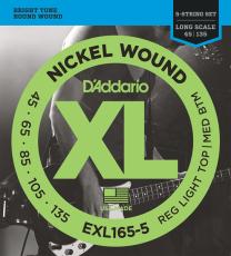 D'addario XL NICKEL REG LIGHT TOP/MED BTM  EXL165-5【45-135/エレキベース弦/5弦】