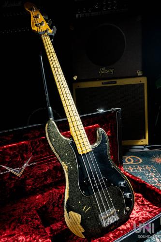 Fender Custom Shop J Signature Precision Bass Heavy Relic Black Gold Masterbuilt By Greg Fessler