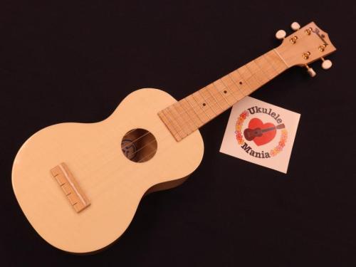 Famous FS-S10N White Satin Wood Soprano Ukulele ウクレレ #5413
